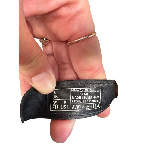 NWOT Dr. Marten's Blair Wild Croc Leather Embossed Gunmetal Strappy Sandal - 8 - Picture 9 of 9